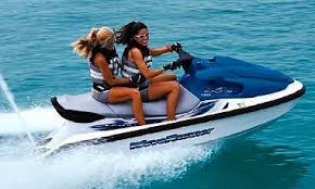 Blue Jet Ski.  We have two skis. You are choosing the date, 1 or 2 hours and leave time for only ONE jet ski. If you need a second ski you will need to add the Red Jet Ski to your cart. Please do not adjust the quantity button.